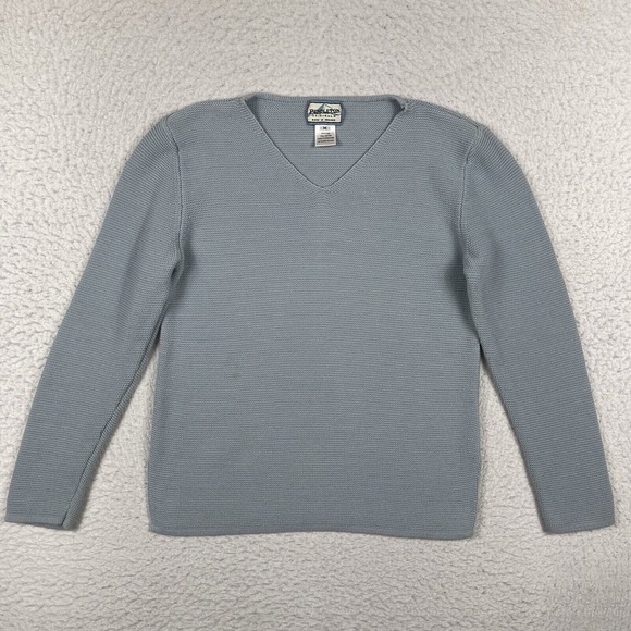 Pendleton Sweater Womens Medium Blue Vintage Made in Hong Kong Boxy Stretchy Top - Picture 1 of 14